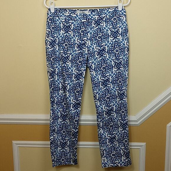 Milly for Design Nation Blue Print Crop Pant size 2 - Picture 1 of 8